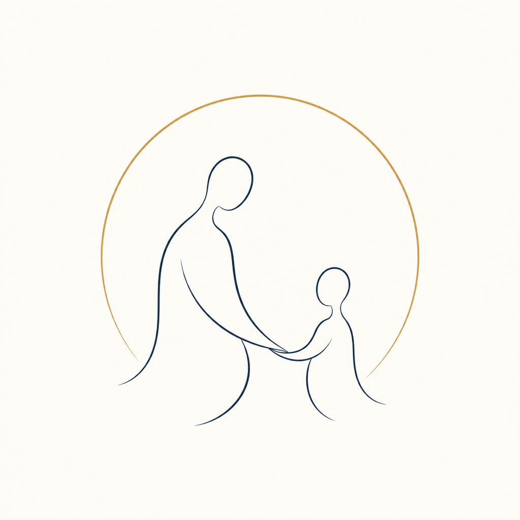 Ilustração minimalista em traço preto sobre fundo branco — figura sob um guarda-chuva, representando proteção jurídica
